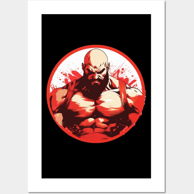 Zangief from Street Fighter - Circular Design Wall Art by Labidabop